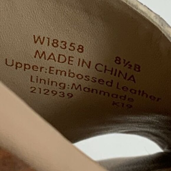 Cole Haan Sandals Women Size 8.5B Python Embossed Leather Open-toe Sling-back - Picture 6 of 11